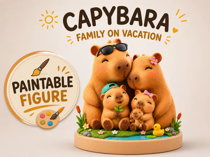 Capybara Paintable Figure
