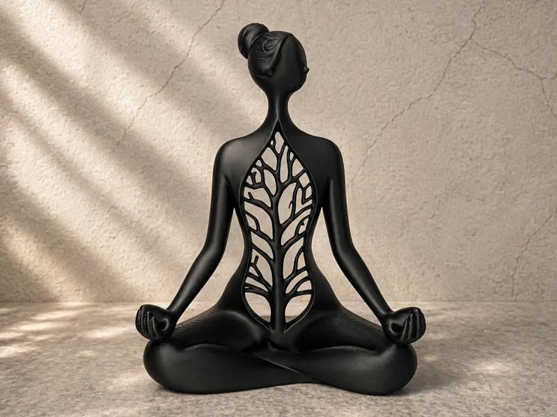 Meditation Yogi Sculpture – Tree Cut Design