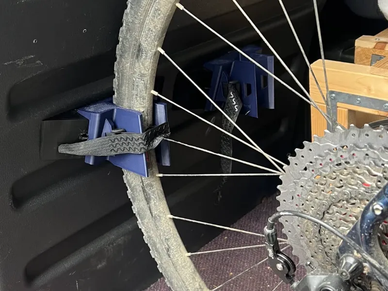 Gravel bike holder for van
