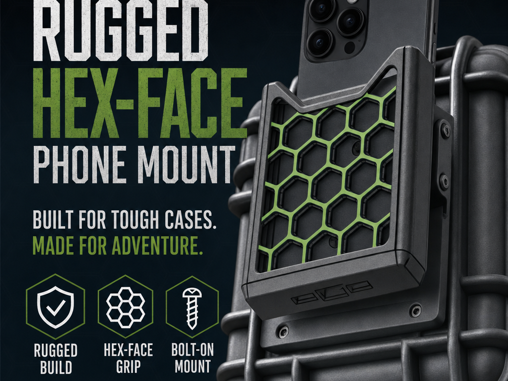 Hex‑Face Phone Mount for Pelican & Apache Speakers
