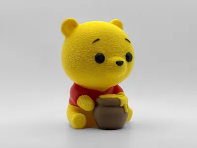 Fluffy Bear with Honey Pot