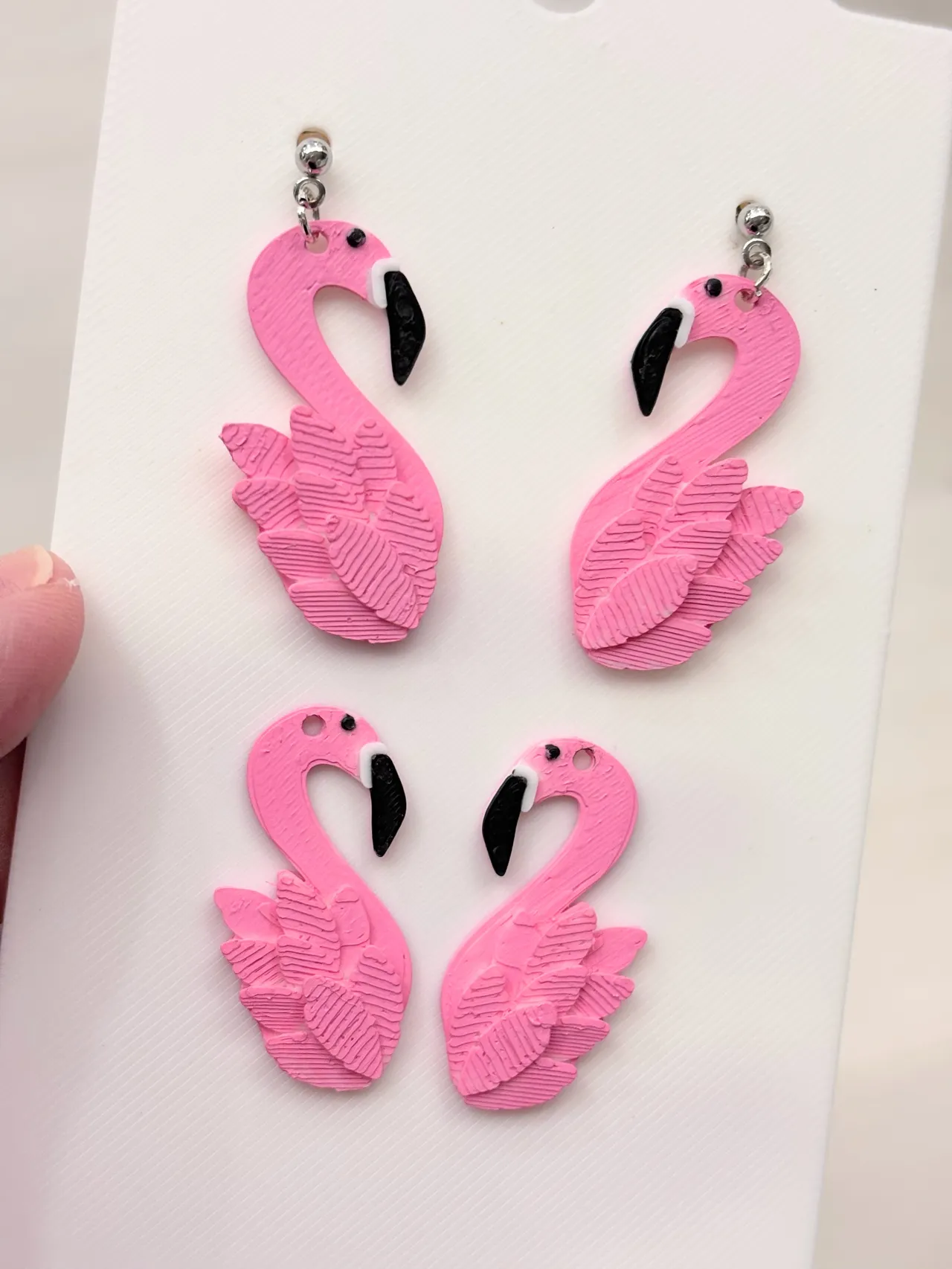 flamingo earrings view 2