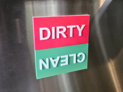 Magnetic dishwasher sign