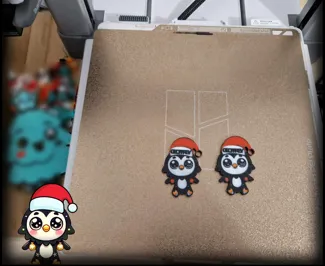 Christmas penguin key ring with name