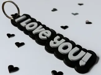 I Love You Schlüsselanhänger / Keychain / Valentin
