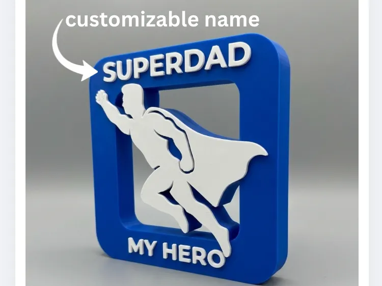 Silhouette Frame|Superdad My Hero|Customizable