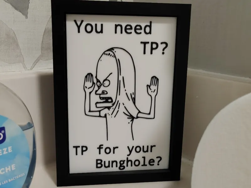 Beavis Bathroom Sign wallmount option, No AMS req 