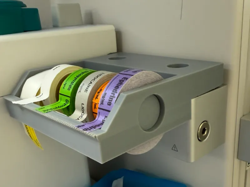 Anesthesia Machine Mounted Label Tape Dispenser