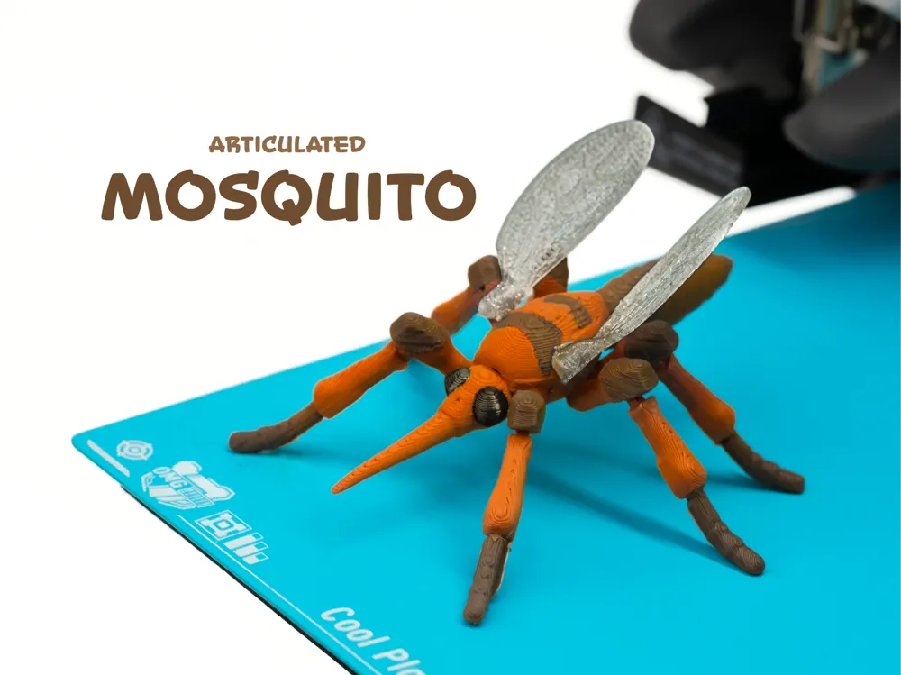Letrero o emblema decorativo: Articulated Mosquito. Referencia del modelo original.