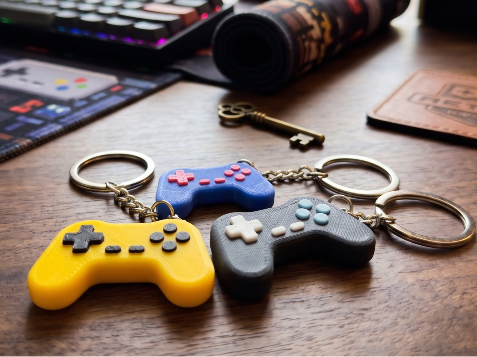 Retro Gamepad Keychain (2 sizes)