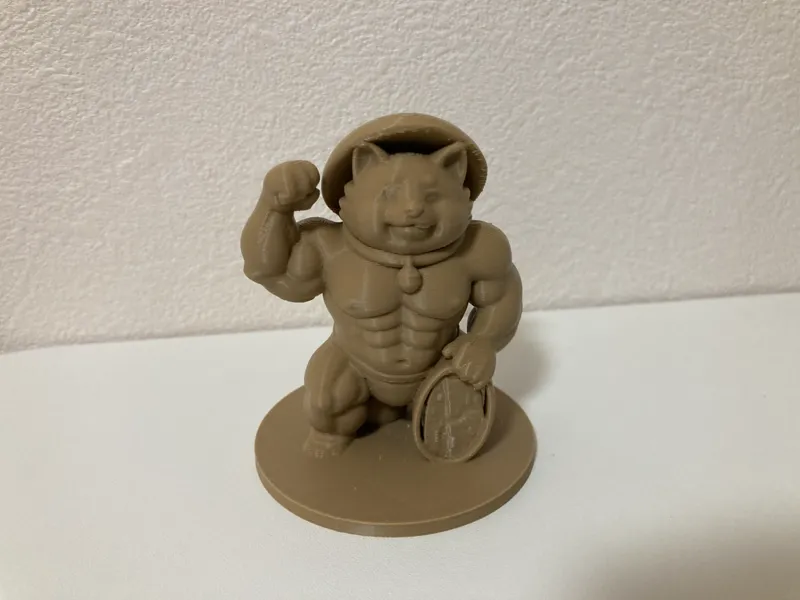 Muscular raccoon figurine