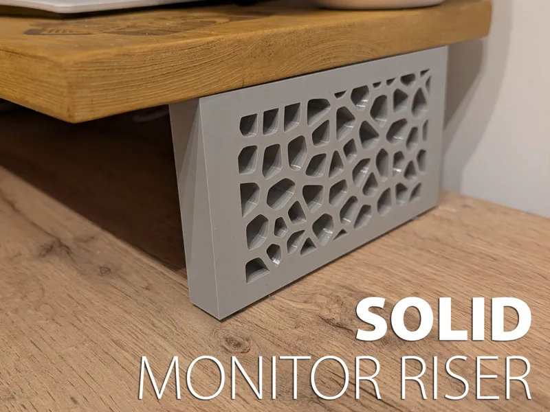 Solid Monitor Riser / desk shelf stand modern look