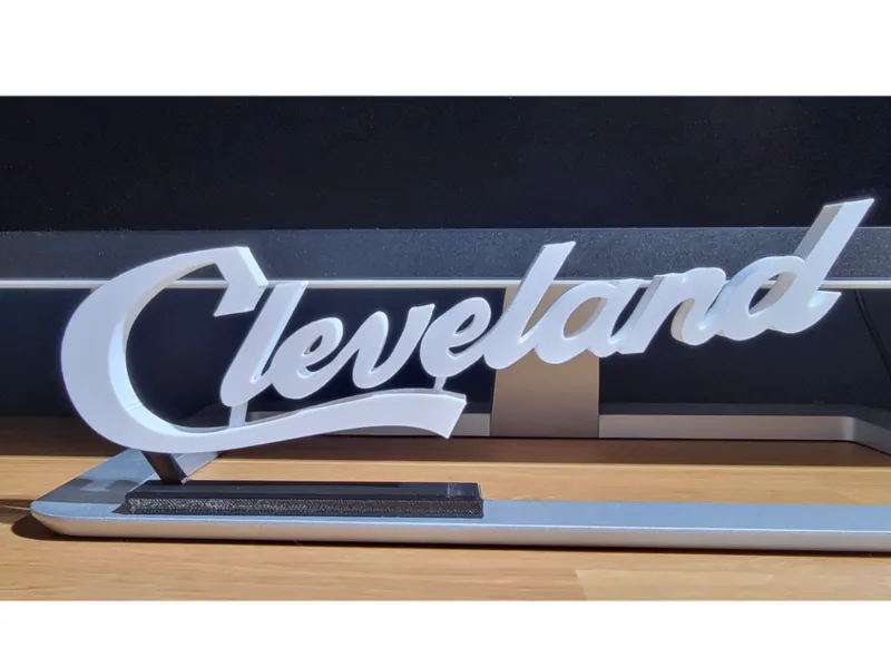Script Cleveland Desk Topper Sign