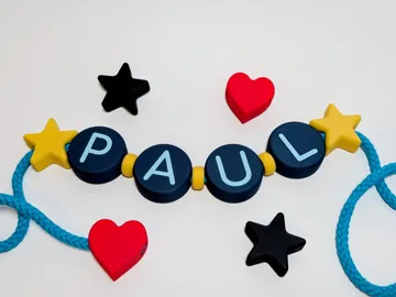Letrero o emblema decorativo: Big A–Z Letter Beads Decor 50mm – Custom Name — vista de referencia 2