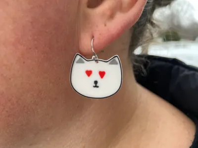 Valentine's Day Cat Earrings