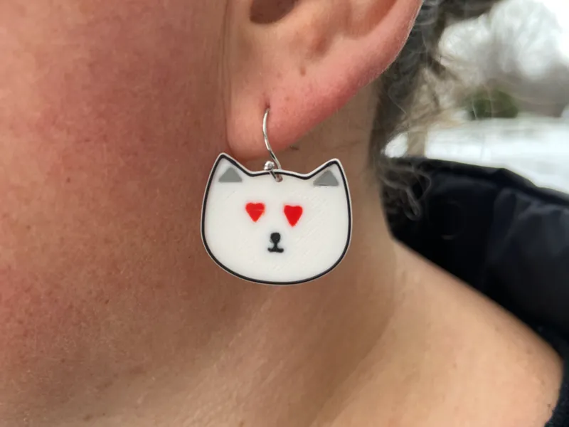 Valentine's Day Cat Earrings