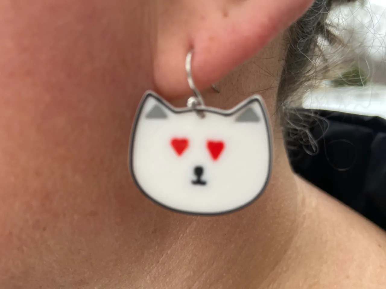 Valentine's Day Cat Earrings view 3