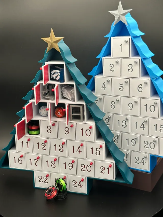 Christmas Tree Advent Calendar print-in-place door