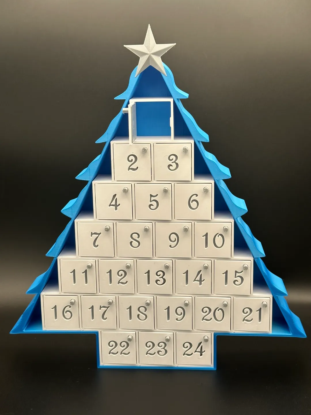 Christmas Tree Advent Calendar print-in-place door view 3