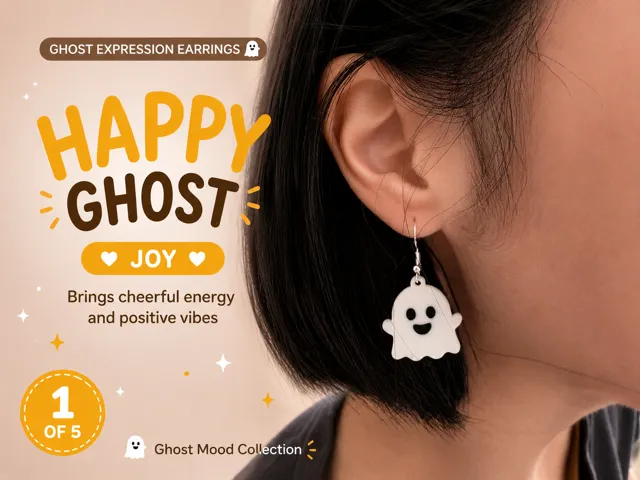 Happy Ghost Mood Expression Earrings