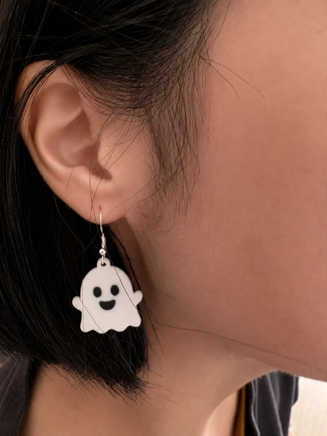 Happy Ghost Mood Expression Earrings view 3