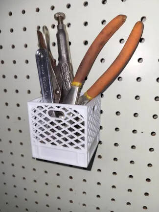 Milk Crate for Peg Board