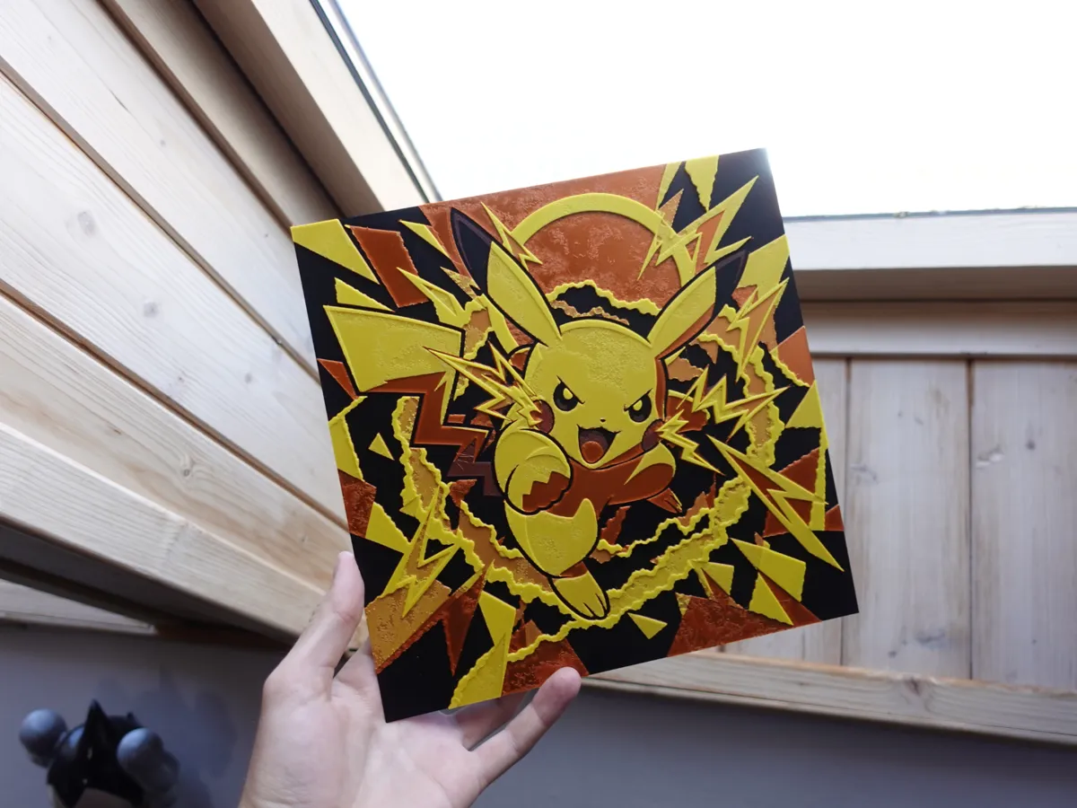 Pikachu Modelo Pikachu – Arte de Parede HueForge Tempestade Elétrica Pokemon - Modelo ...