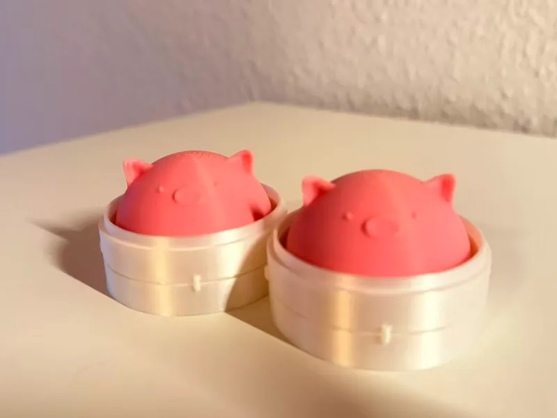 粉色猪猪包子蒸笼点击器，解压小玩具