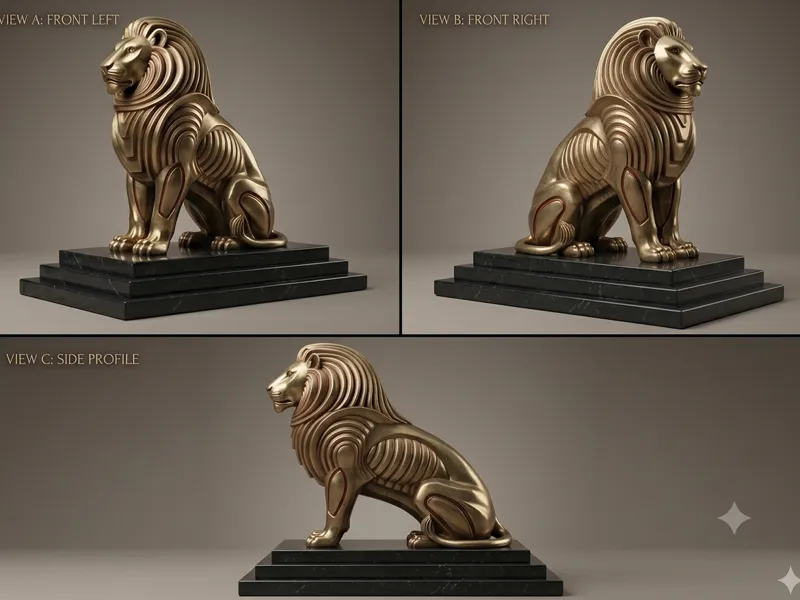 Art deco relief Lion