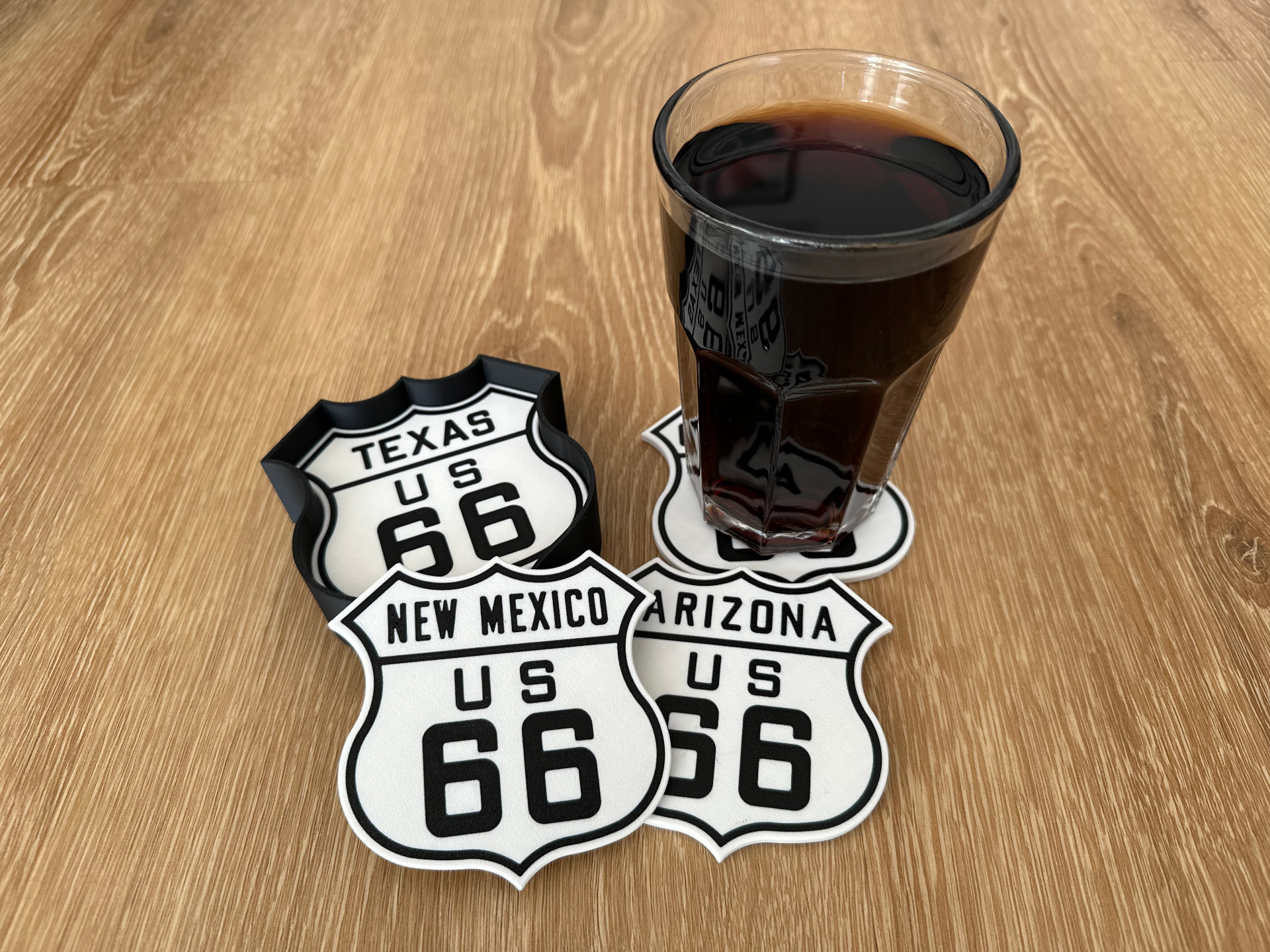 US Route 66 Coasters with Box