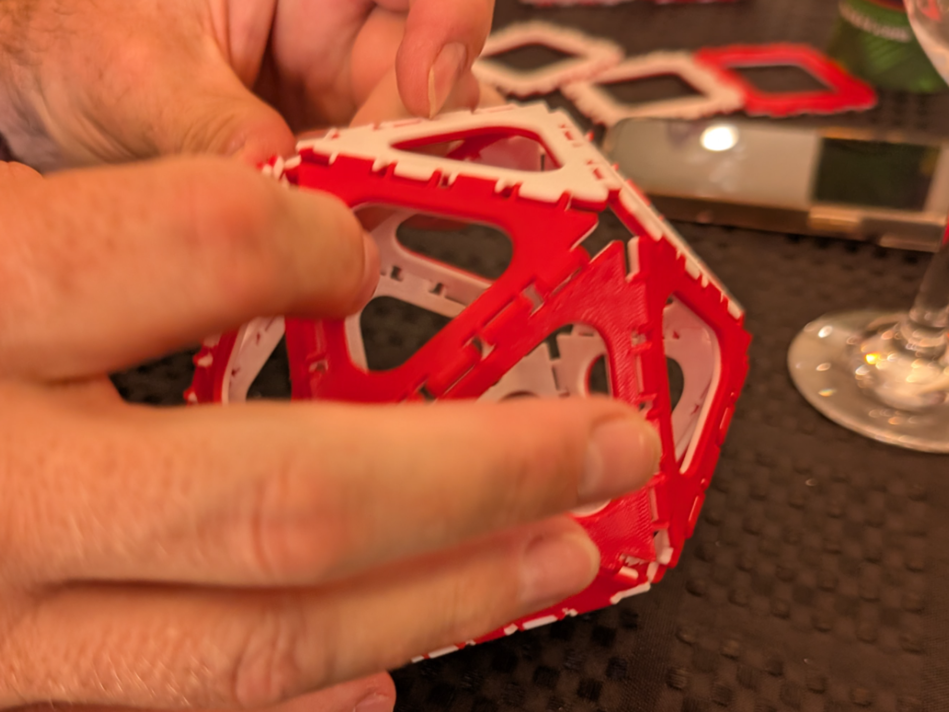 Snap-Together Hinged Polygon Construction Kit