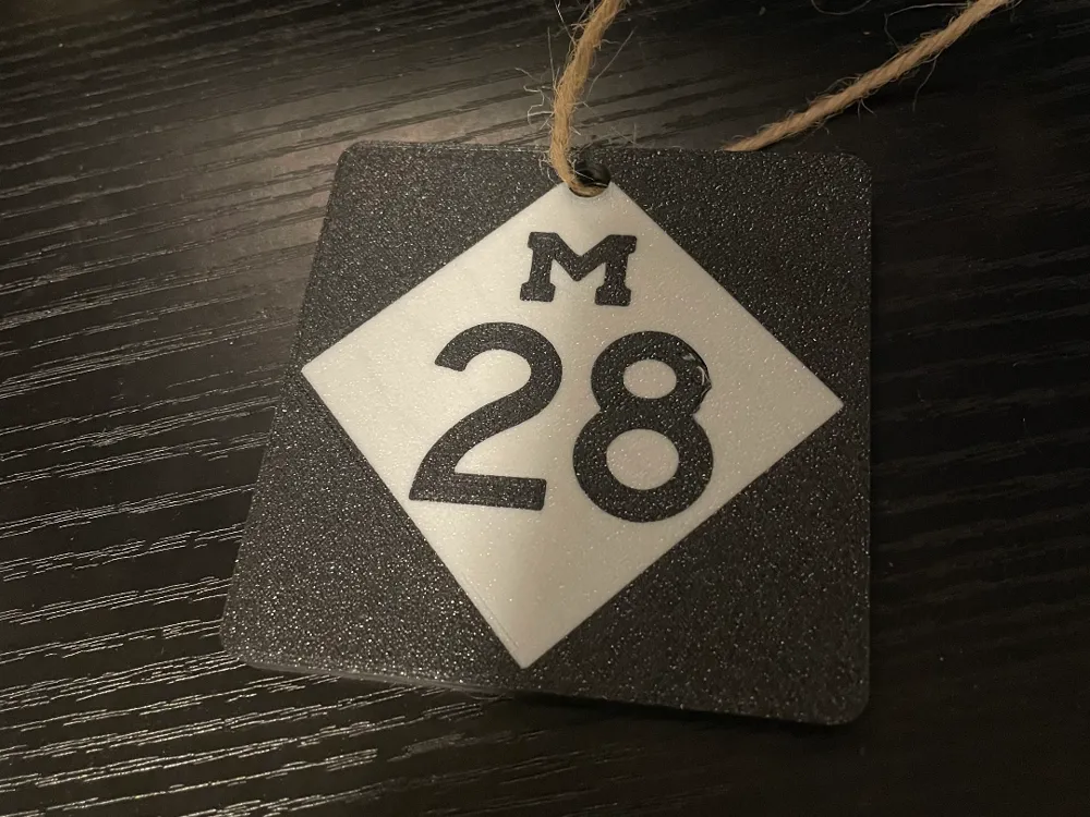 M28 Michigan State Highway Sign Ornament by user_2763502774 - MakerWorld