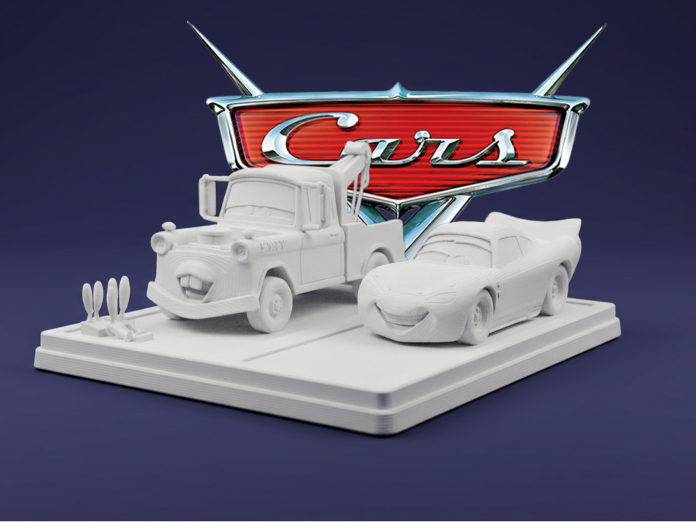 Cars Tow Mater & Lightning McQueen Diorama