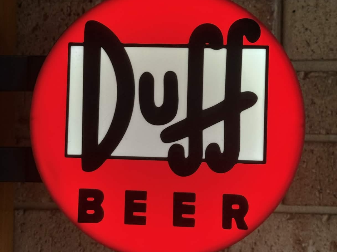 Duff Beer - 2 sided lightbox pub style sign