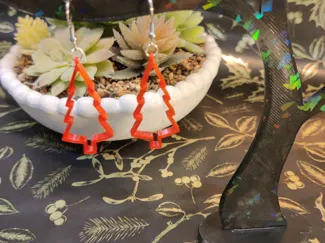 Christmas Tree Earrings, Simple  