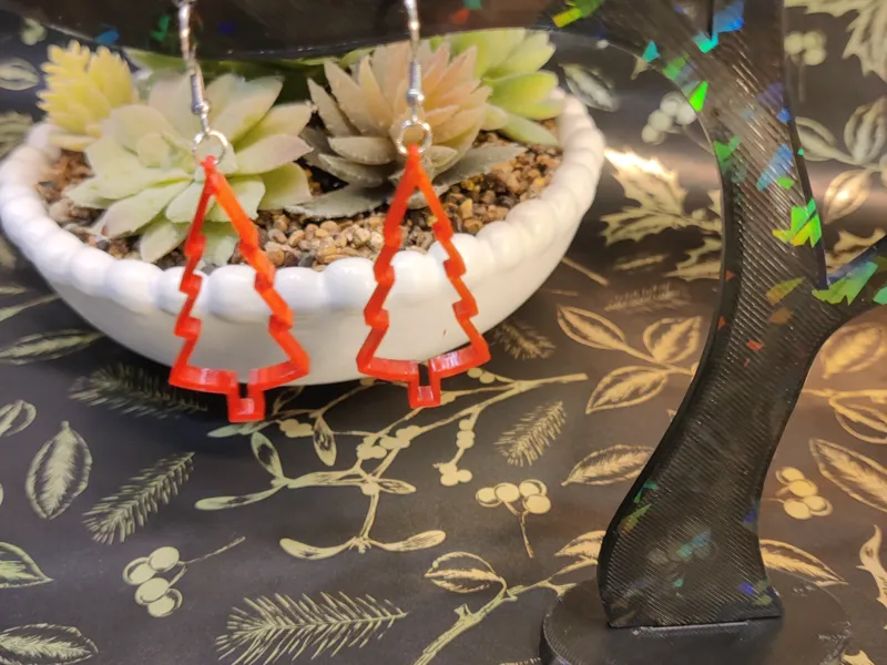 Christmas Tree Earrings, Simple  