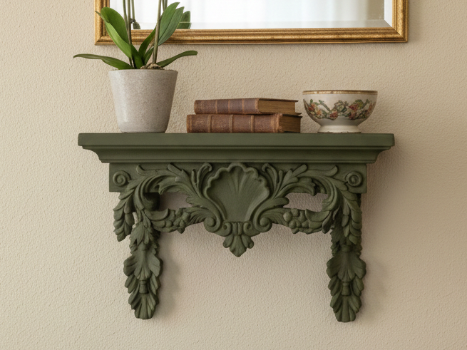 Baroque Scroll Shelf: The Acanthus Elegance