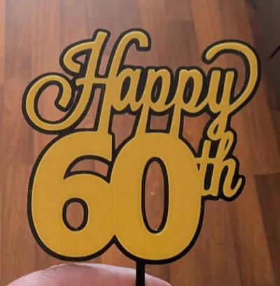 Happy 60th Cake Topper