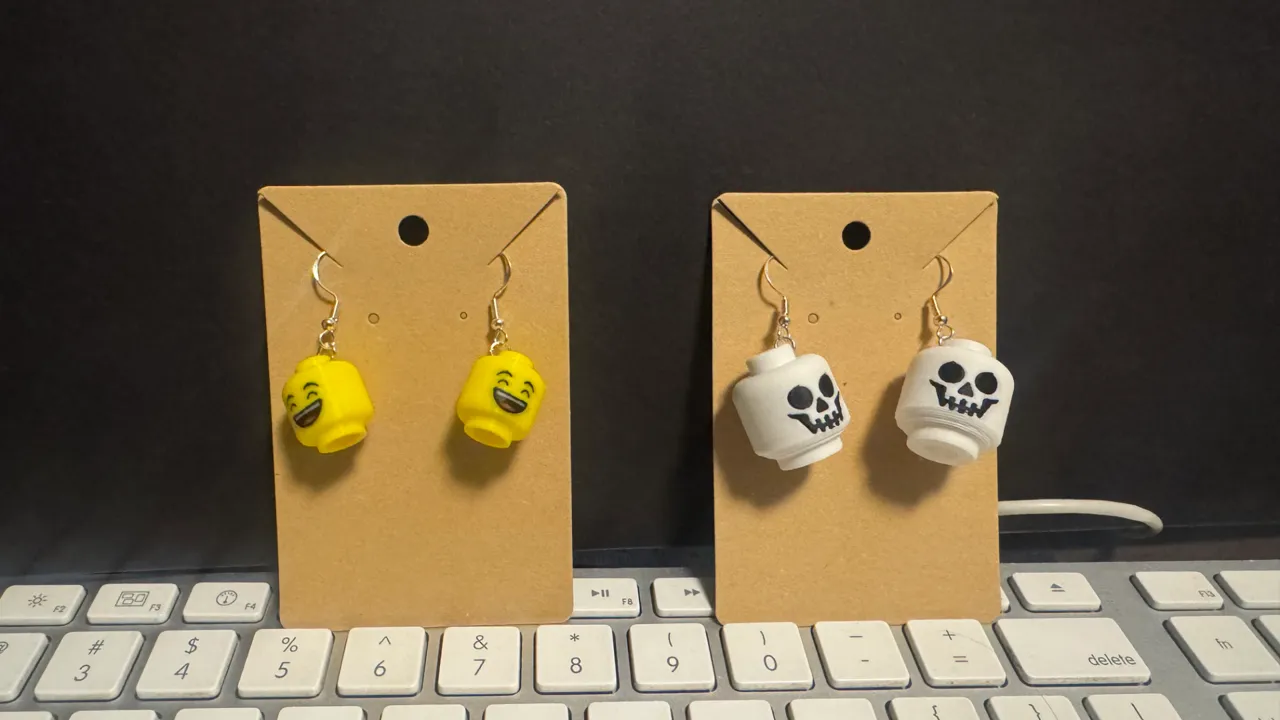 Brick Head Earrings view 3