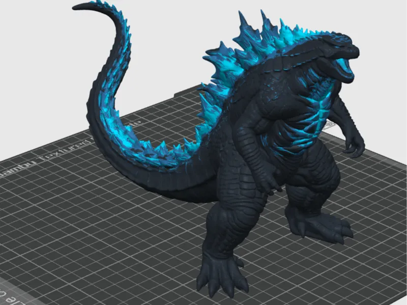 Blue Radiated Godzilla (3-Color Print With Glow)