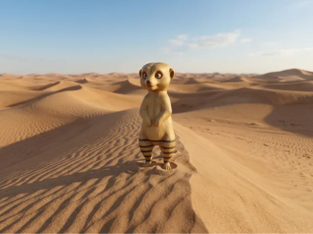 纹理小狐獴 Cute Meerkat Figurine