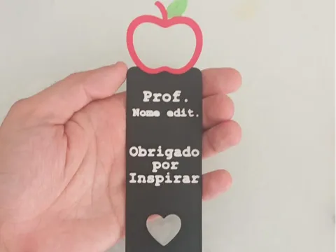 Letrero o emblema decorativo: Marcador de Página Professores Nome Personalizável — referencia de MakerWorld