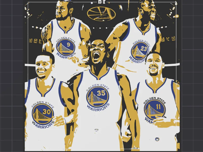 Lienzo Hueforge NBA Dream Team Warriors 2016 2017