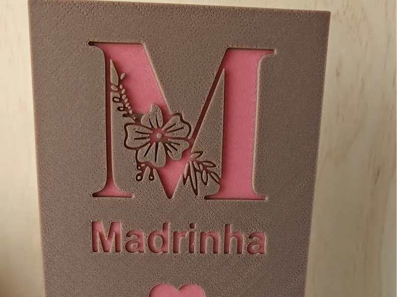 Godmother 3D Sign – "Madrinha | Adoro-te"