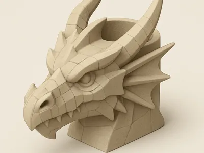 Dragon head stationary holder
