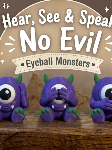 Soporte: Hear, See & Speak No Evil Eyeball Monsters — vista de referencia 2