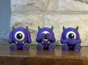 Soporte: Hear, See & Speak No Evil Eyeball Monsters — vista de referencia 3
