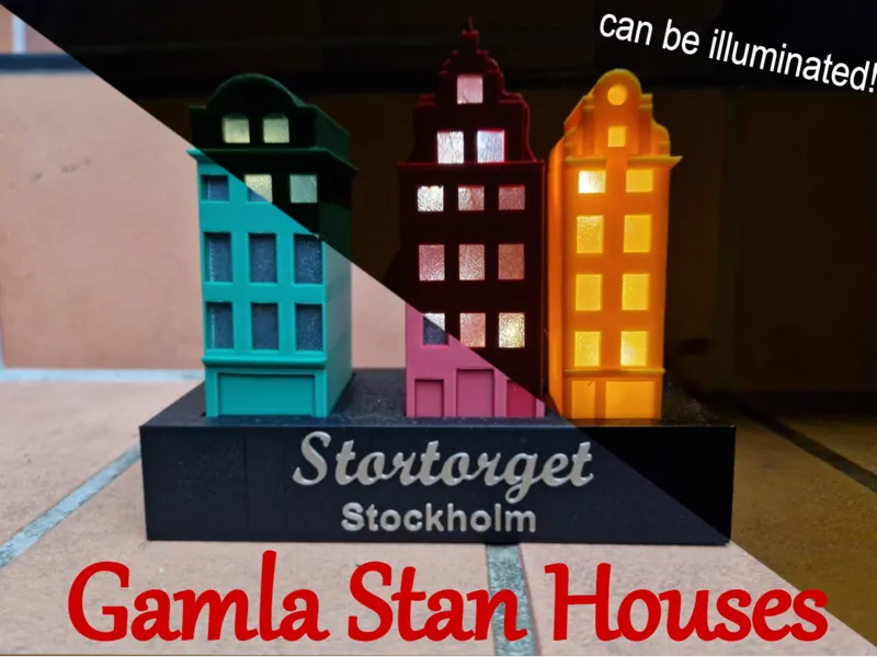 Illuminated Gamla Stan Houses Stortorget Stockholm
