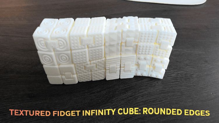 Textured Fidget Infinity Cube : Rounded Edges