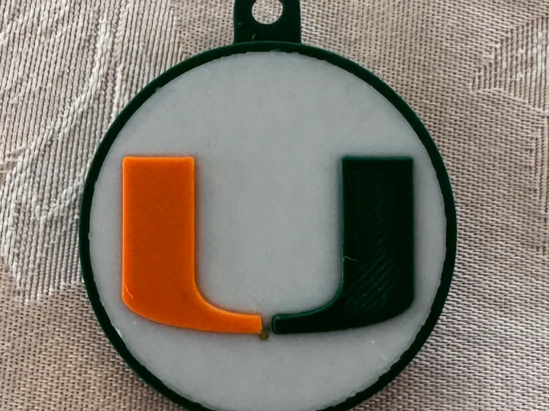 Miami Hurricanes Logo Keychain Bag Charm